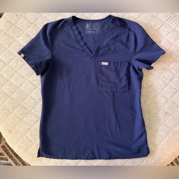 Figs Tops - FIGS Catarina XS Navy Blue Scrub Top Orig $38